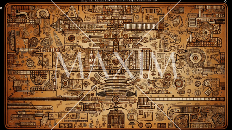 古代の壁画の背景：災害の様子を表したとされる（フェイク）