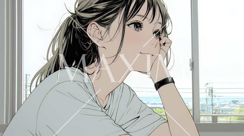 会議で発表している男性に魅了され、新しい恋の予感を抱いた若い女性