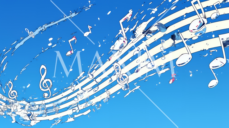 音符など音楽記号をテーマにした背景画像
