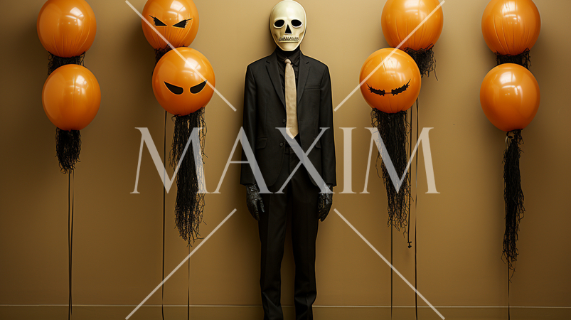 ハロウィンの基本的要素を捉えたミニマルアート（minimalism）な表現：精緻CG