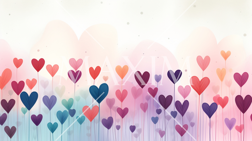 ハートがいっぱいのコピースペースのある背景画像