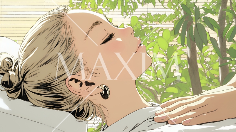 リゾートスパでエステ・マッサージを受けている女性20250428