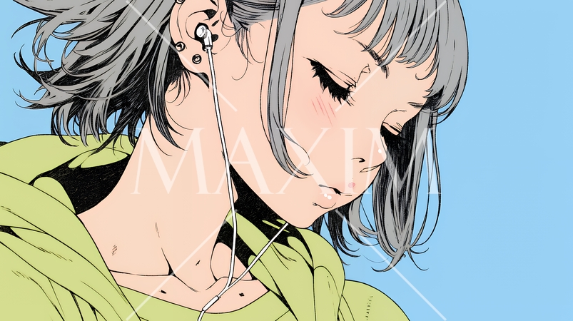 ため息をつく若い女性