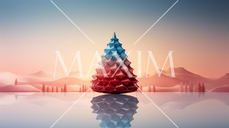 クリスマスツリー：ミニマルアート（Minimalism）的表現の背景画像