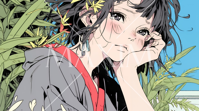 歯痛で頬を押さえている女性