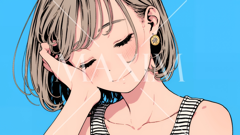 気恥ずかしそうに頭をかき、ごまかすような仕草を見せる若い女性