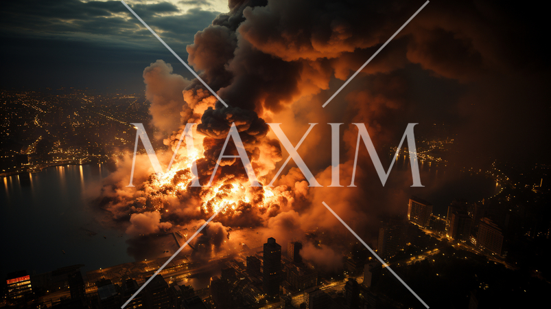 大都市へのミサイル攻撃による大規模火災：大規模戦争状態