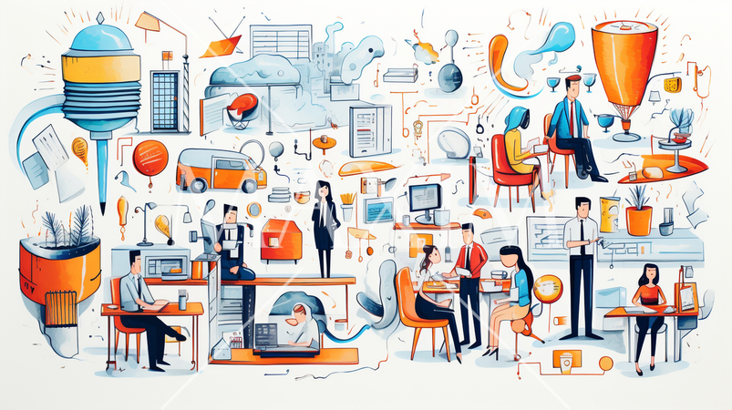 ビジネスシーンの手書き風表現