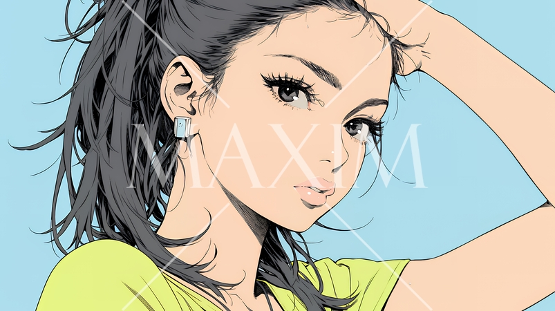 疑問や心配事、不快感、不満などを感じを感じて眉を潜めている若い女性