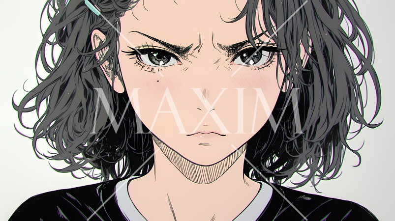 嫌悪の表情を浮かべている若い女性