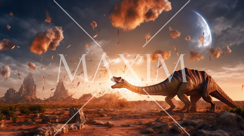 恐竜が絶滅した6500万年前の巨大隕石衝突-精緻CG