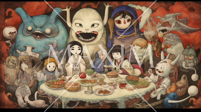 魑魅魍魎：山や水、木、石などの自然の力から生まれる怪物や邪悪な存在。八百万神にも通じる。