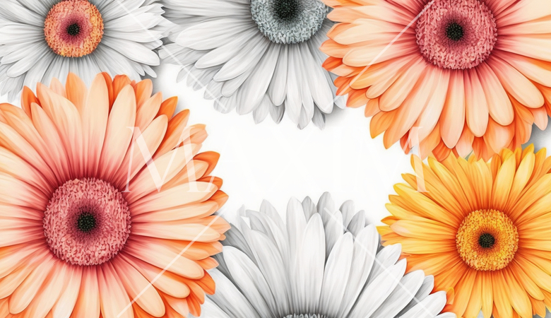 ガーベラの花の水彩画