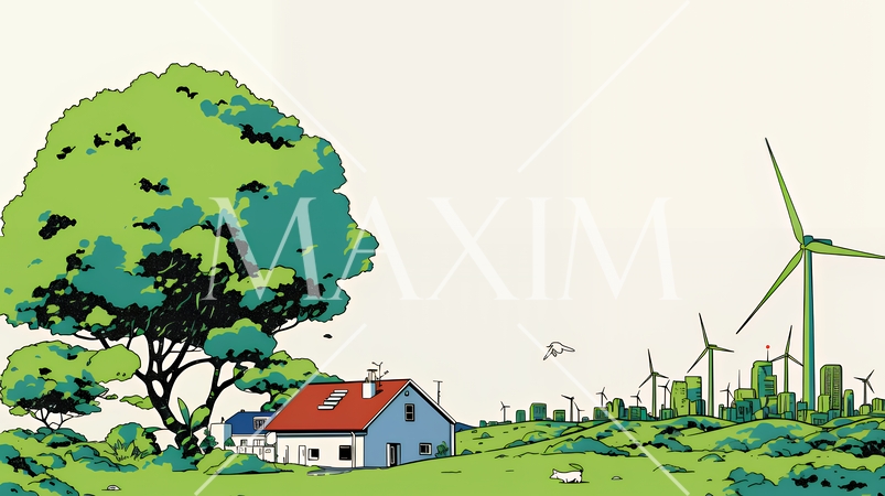 ESG経営とサステナビリティのビジネスコンセプト｜環境・社会・ガバナンスを表す企業向けイラスト