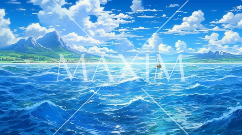 夏の海と空のイラスト