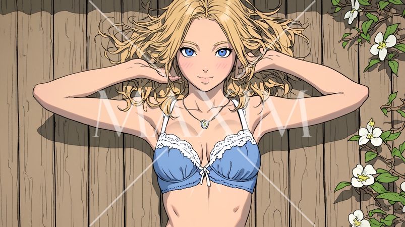 下着姿の女性の背景画