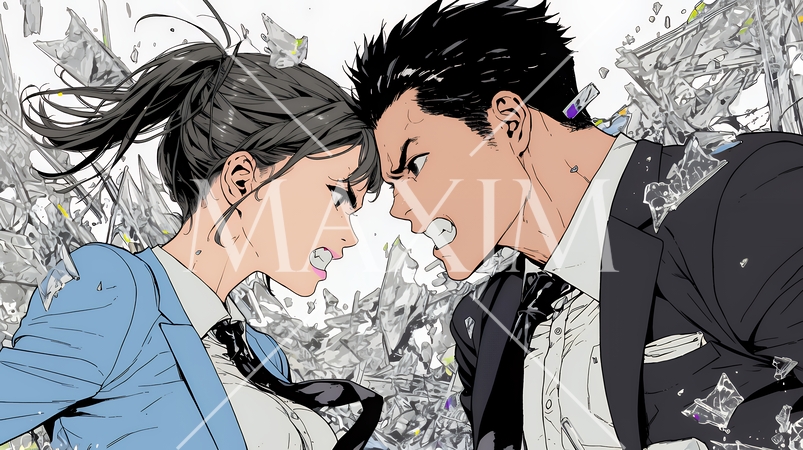 オフィスで言い争いをしているビジネスパーソン