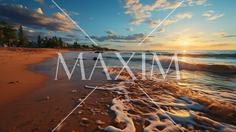 南国の海岸と青い海と青い空