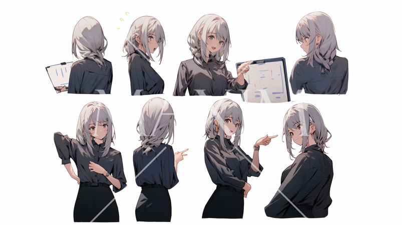 プレゼンテーションをしている女性のリファレンスシート