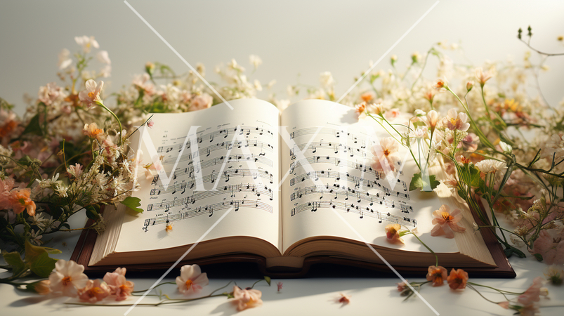 楽譜のある背景画像