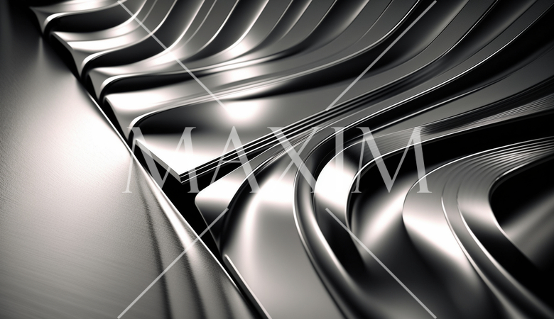 アルミのような質感のモノクロ-金属オブジェクトの精緻CG背景画像