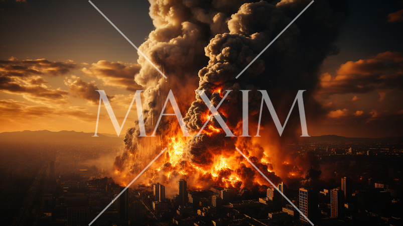 大都市へのミサイル攻撃による大規模火災：大規模戦争状態