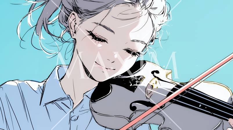バイオリンを弾いている女性
