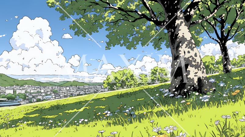 花が咲き乱れる春の野原