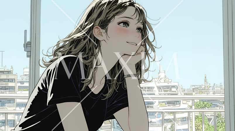 会議で発表している男性に魅了され、新しい恋の予感を抱いた若い女性