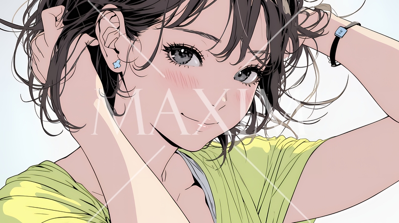 気恥ずかしそうに頭をかき、ごまかすような仕草を見せる若い女性