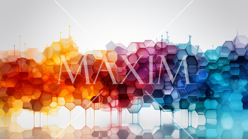 色とりどりのプラスチックブロックで構成されたジオメトリックな背景