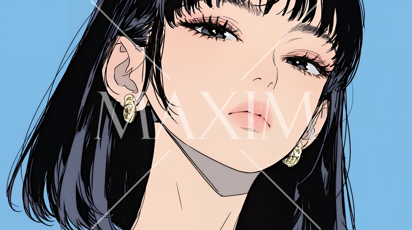 楽：リラックスした顔をしている若い女性