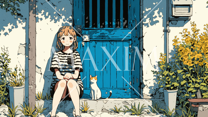 日だまりでまったりしている若い女性