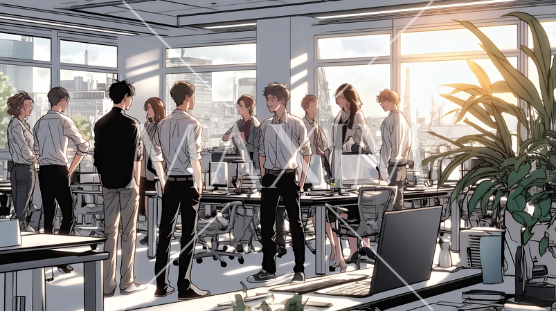 オフィスへの集合命令を受けたビジネスパーソンたち