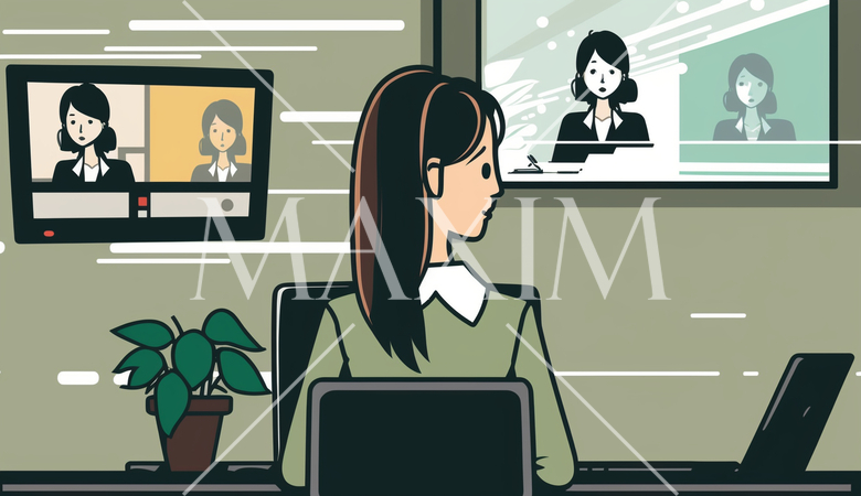 ビデオ会議：遠隔会議、オンラインコラボレーション。