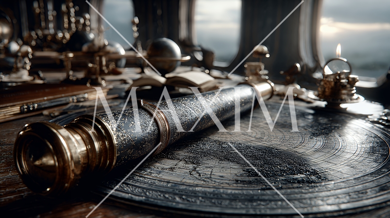 天文学のポスター用図版：天体観測機器