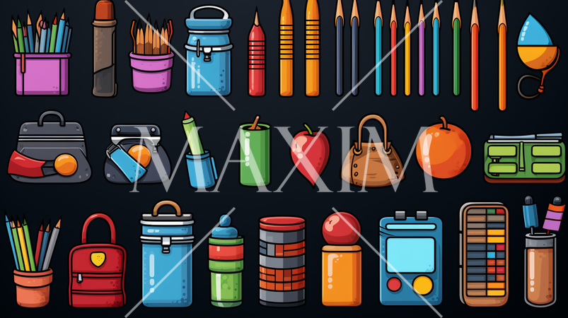 事務机周りの品々のアイコンのリファレンス