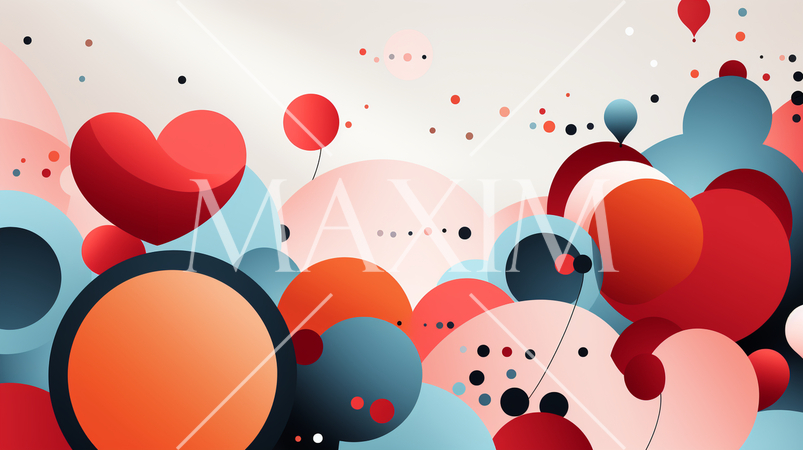 ハートがいっぱいのコピースペースのあるカラフルな背景