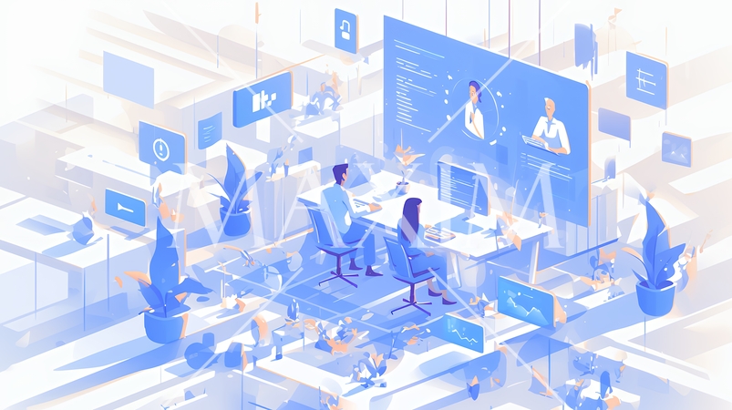 ビデオ会議をしているビジネスパーソン