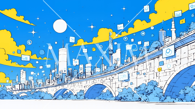 DX・AI・クラウドで進むデジタルトランスフォーメーション｜データネットワークのビジネスコンセプト