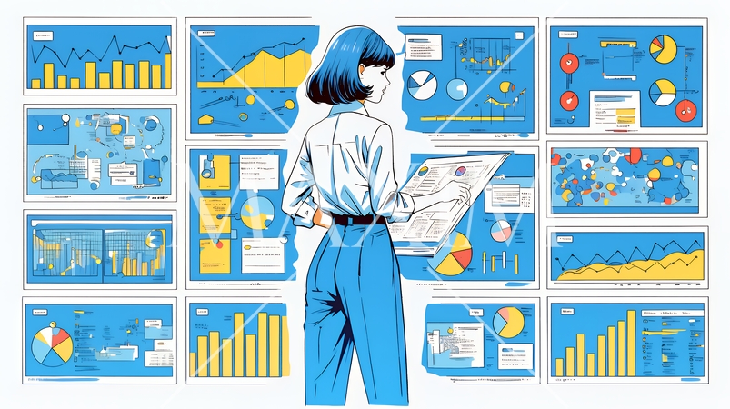 スキルアップで成長するビジネスパーソン｜自己研鑽とキャリア開発のコンセプトイラスト