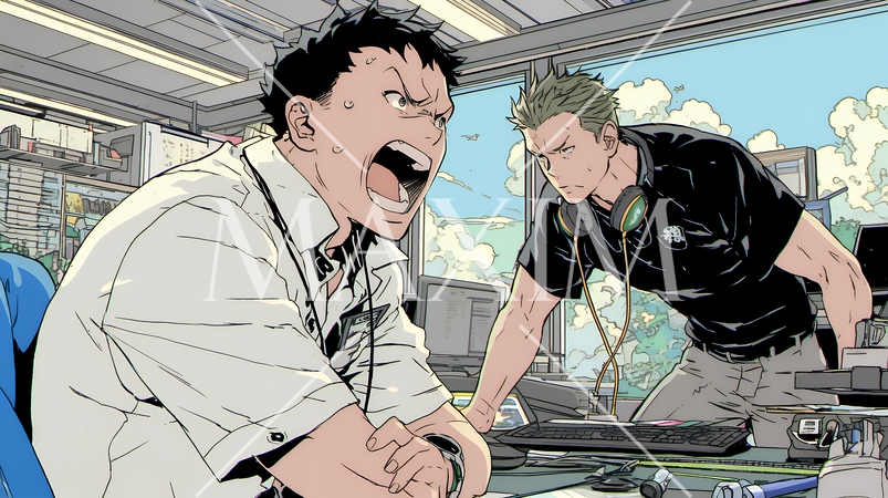 ミスした部下を叱責している上司