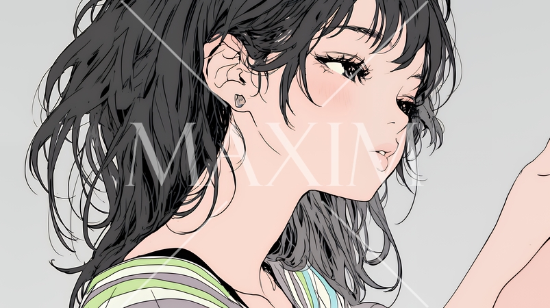 キスの仕草（おねだり）をしている若い女性