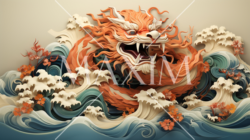 龍のミニマルアート（minimalism）のような表現