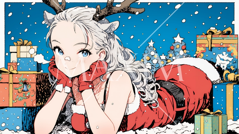 女性のサンタクロース（サンタのコスプレイヤー）