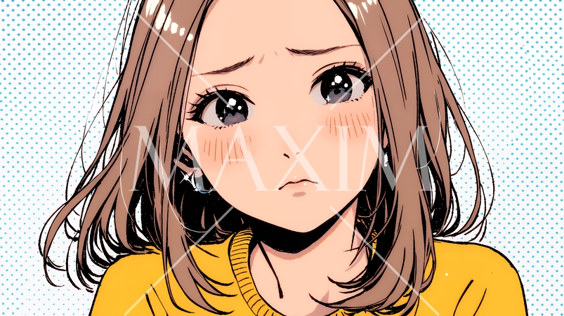 怯えた表情の若い女性