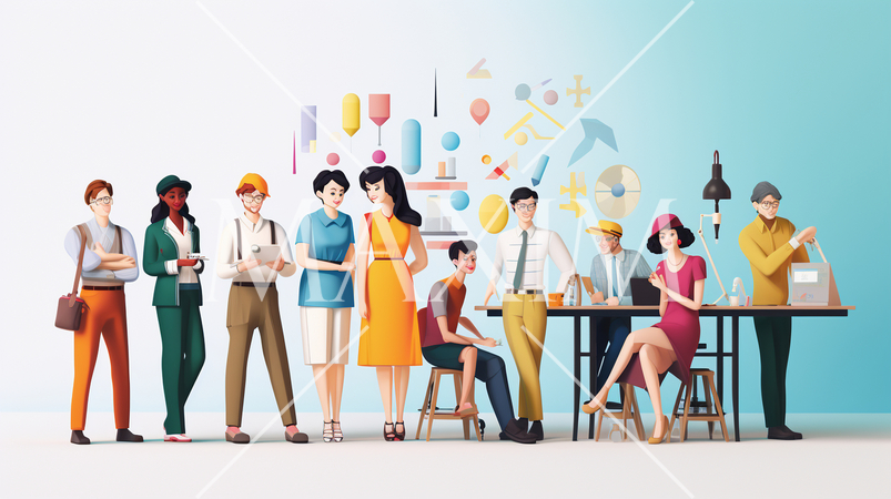 仕事の多様性：異なる業種、職種、文化間での協力。