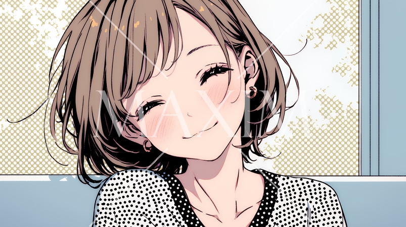 「うふふ」と微笑んでいる若い女性