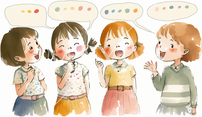 仲良くおしゃべりをしている子供達