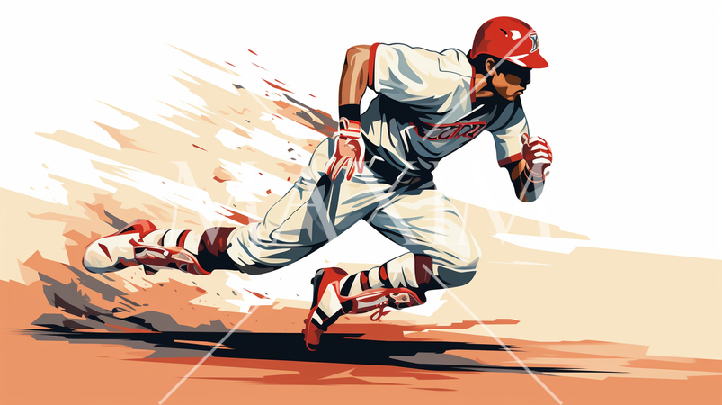 野球でランニングをしている男性